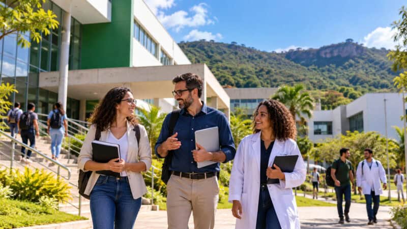 Concurso IFMG 2026 com professores em campus universitário